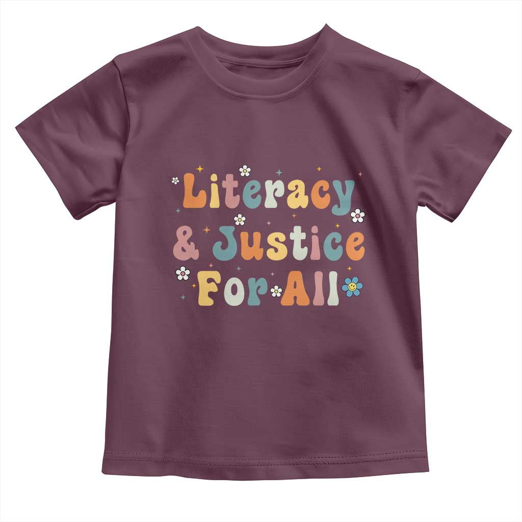 Literacy Justice for All Stop Book Banning Protect Librarian Toddler T Shirt