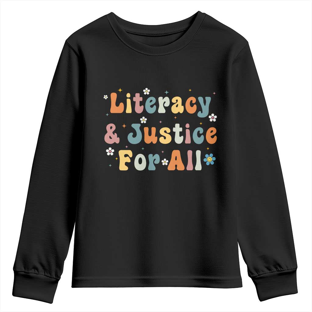 Literacy Justice for All Stop Book Banning Protect Librarian Youth Sweatshirt