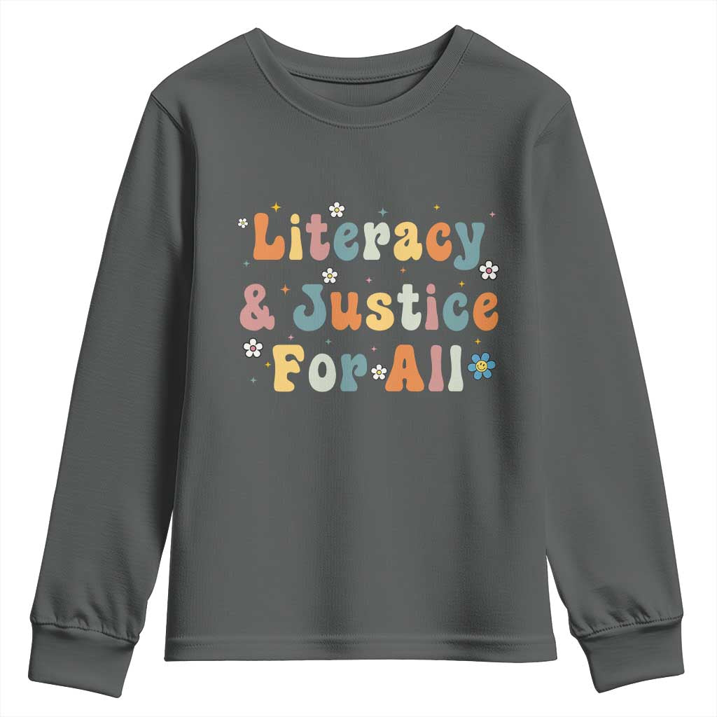 Literacy Justice for All Stop Book Banning Protect Librarian Youth Sweatshirt