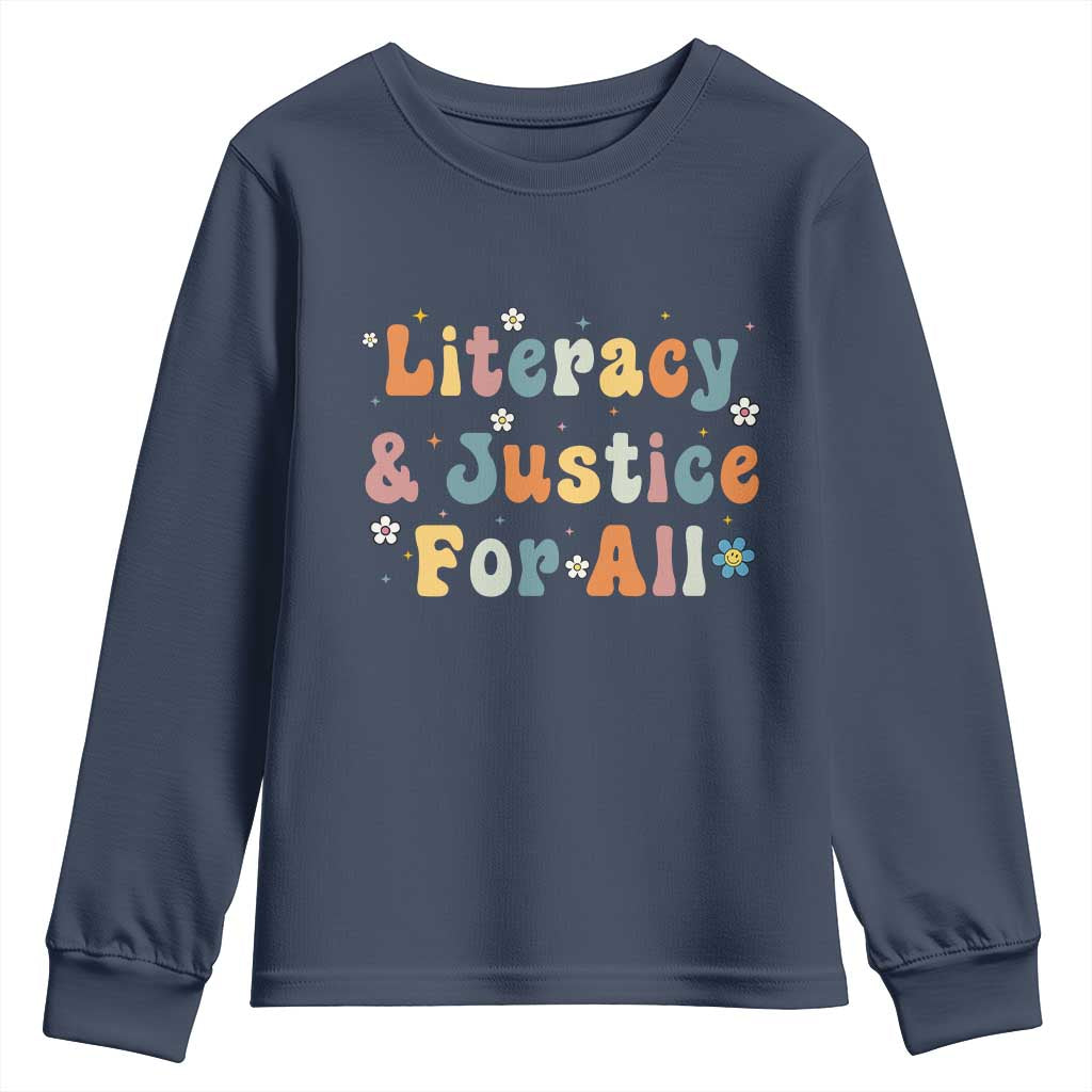 Literacy Justice for All Stop Book Banning Protect Librarian Youth Sweatshirt