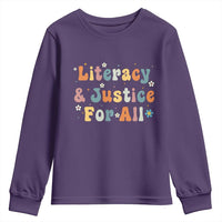 Literacy Justice for All Stop Book Banning Protect Librarian Youth Sweatshirt