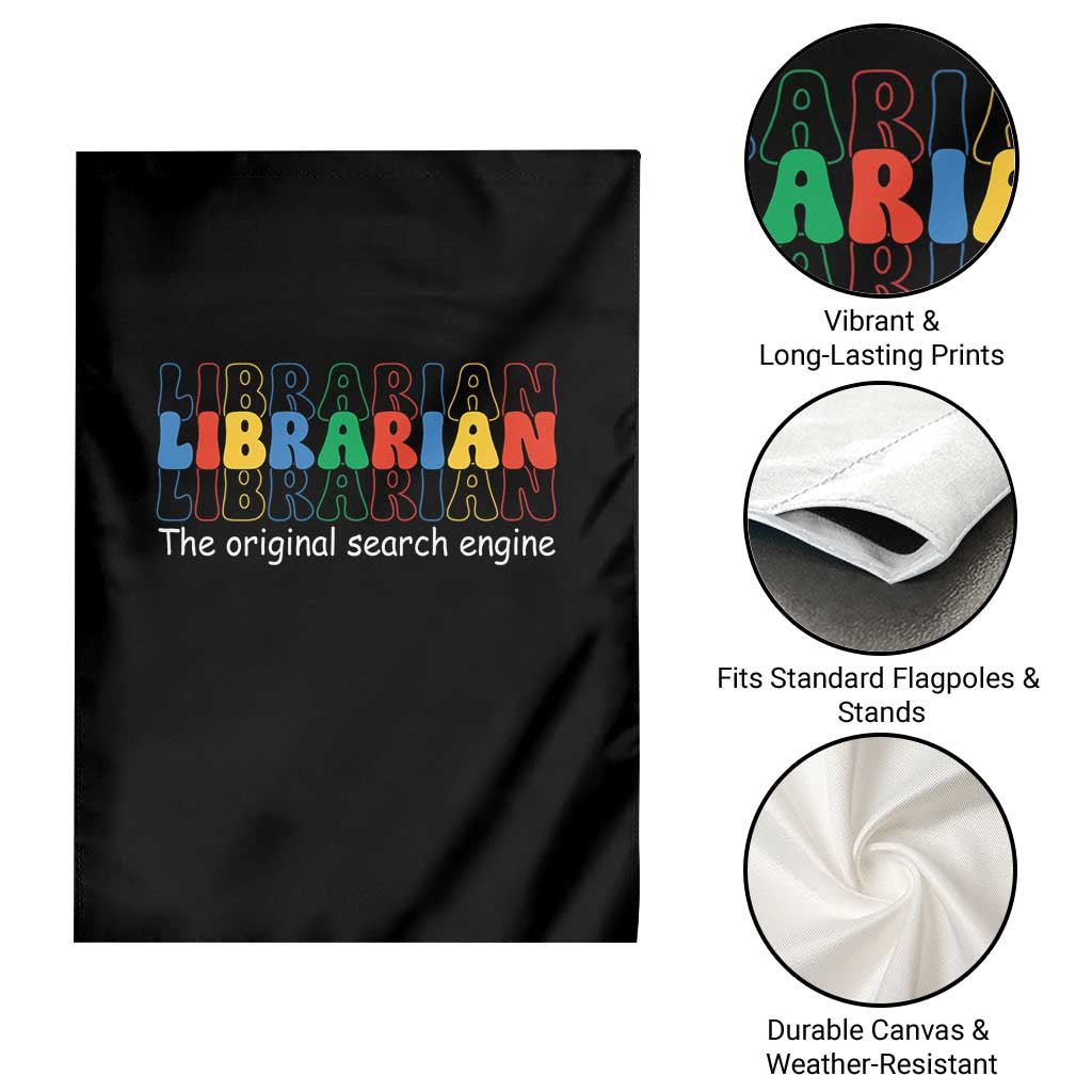 The Original Search Engine Garden Flag School Librarian Library Books