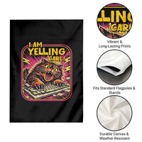 Funny I Am Yelling Carl Garden Flag Screaming Donut Cat Meme