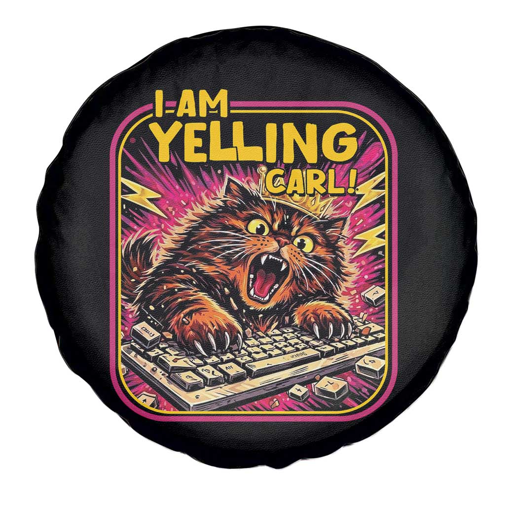 Funny I Am Yelling Carl Spare Tire Cover Screaming Donut Cat Meme