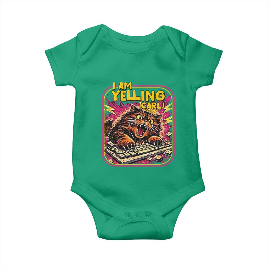 Funny I Am Yelling Carl Baby Onesie Screaming Donut Cat Meme