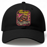 Funny I Am Yelling Carl Baseball Cap Screaming Donut Cat Meme