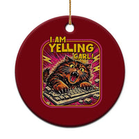 Funny I Am Yelling Carl Ceramic Ornament Screaming Donut Cat Meme