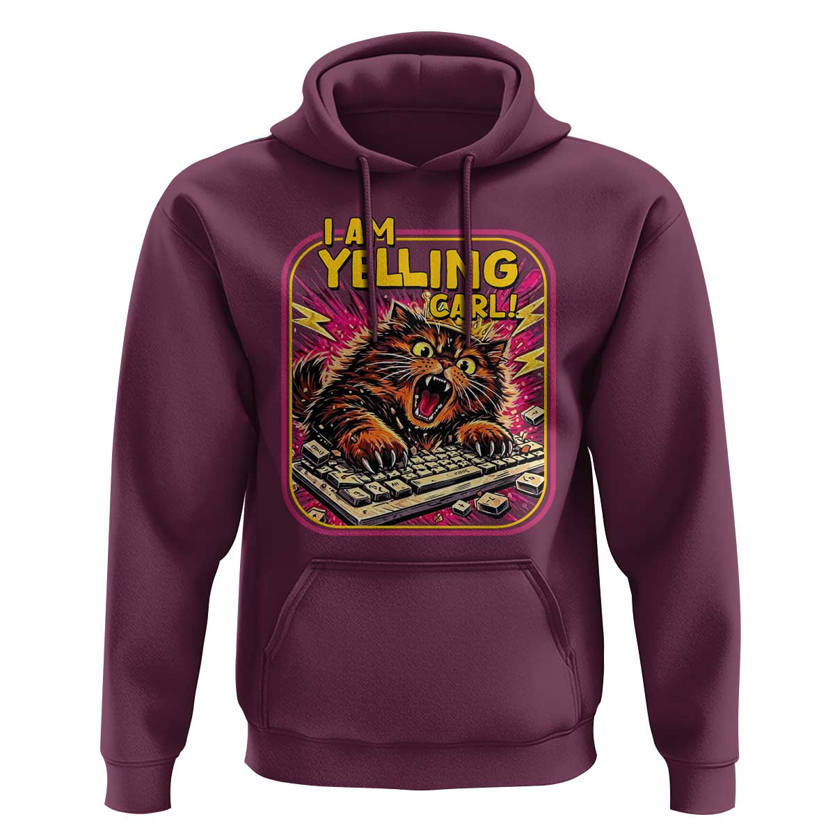 Funny I Am Yelling Carl Hoodie Screaming Donut Cat Meme