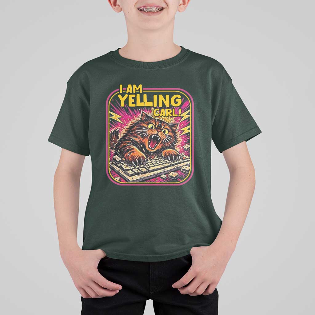 Funny I Am Yelling Carl T Shirt For Kid Screaming Donut Cat Meme