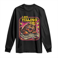 Funny I Am Yelling Carl Long Sleeve Shirt Screaming Donut Cat Meme