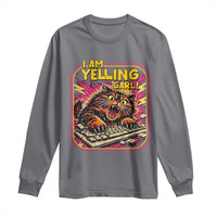 Funny I Am Yelling Carl Long Sleeve Shirt Screaming Donut Cat Meme