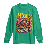 Funny I Am Yelling Carl Long Sleeve Shirt Screaming Donut Cat Meme