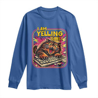 Funny I Am Yelling Carl Long Sleeve Shirt Screaming Donut Cat Meme