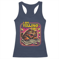 Funny I Am Yelling Carl Racerback Tank Top Screaming Donut Cat Meme