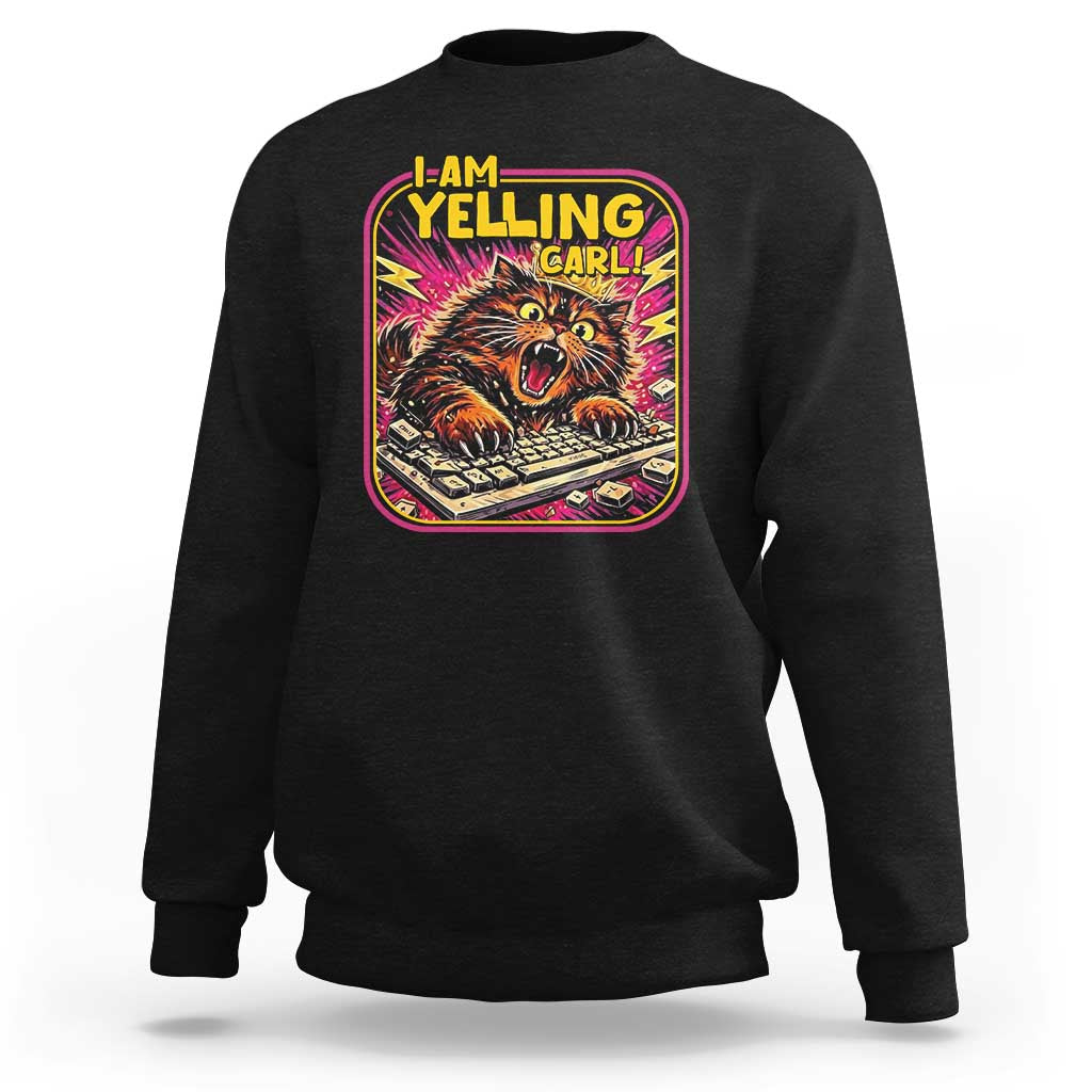 Funny I Am Yelling Carl Sweatshirt Screaming Donut Cat Meme