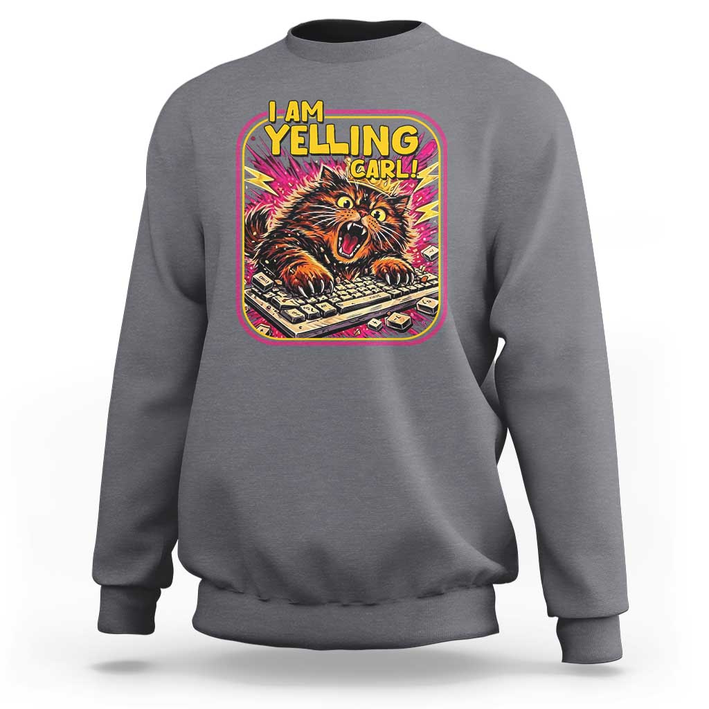 Funny I Am Yelling Carl Sweatshirt Screaming Donut Cat Meme
