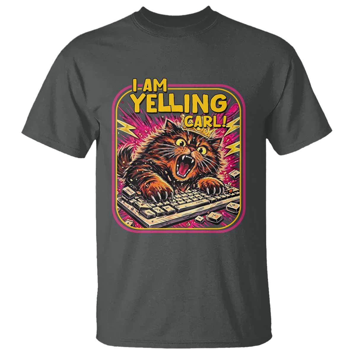Funny I Am Yelling Carl T Shirt Screaming Donut Cat Meme