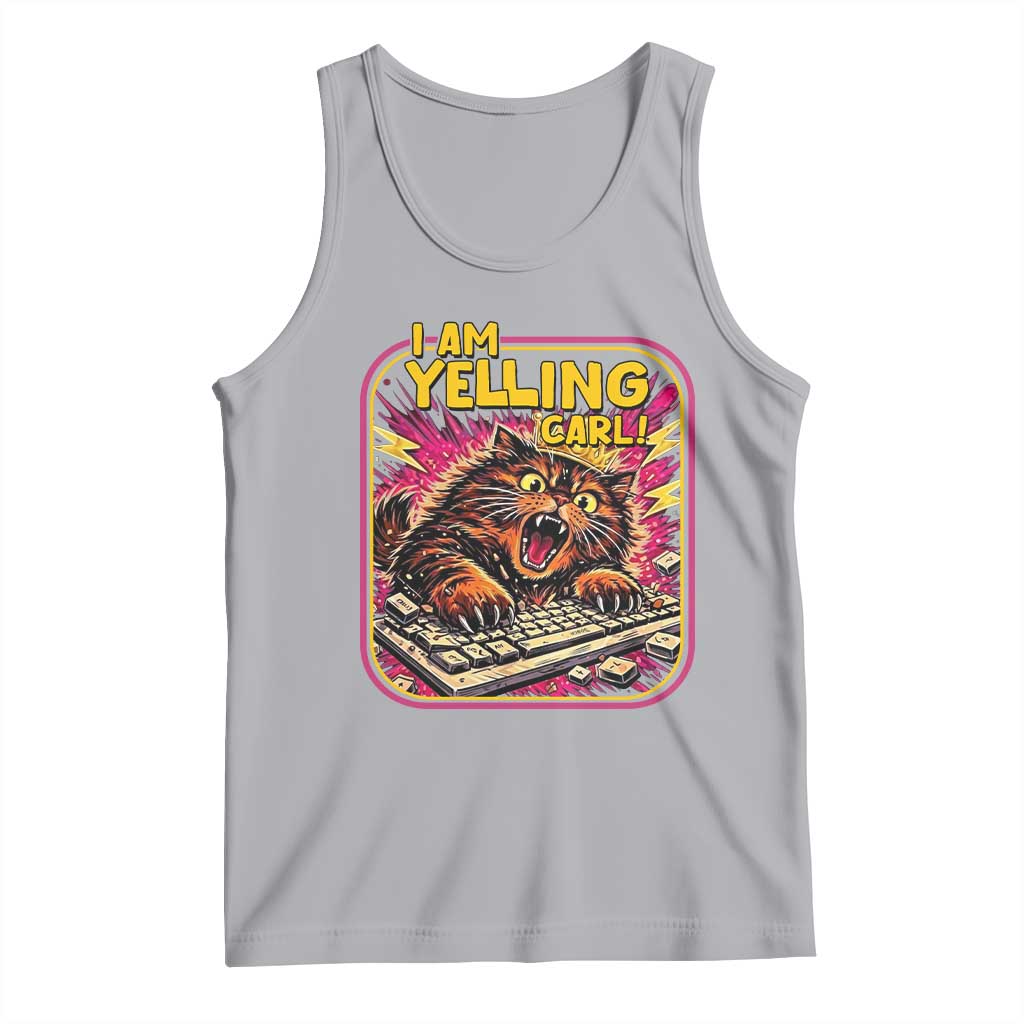 Funny I Am Yelling Carl Tank Top Screaming Donut Cat Meme