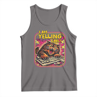 Funny I Am Yelling Carl Tank Top Screaming Donut Cat Meme