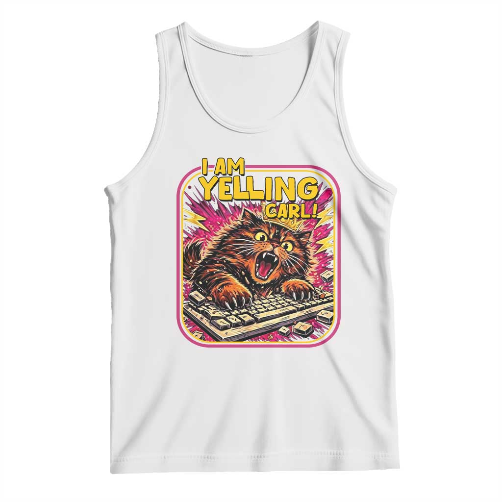 Funny I Am Yelling Carl Tank Top Screaming Donut Cat Meme