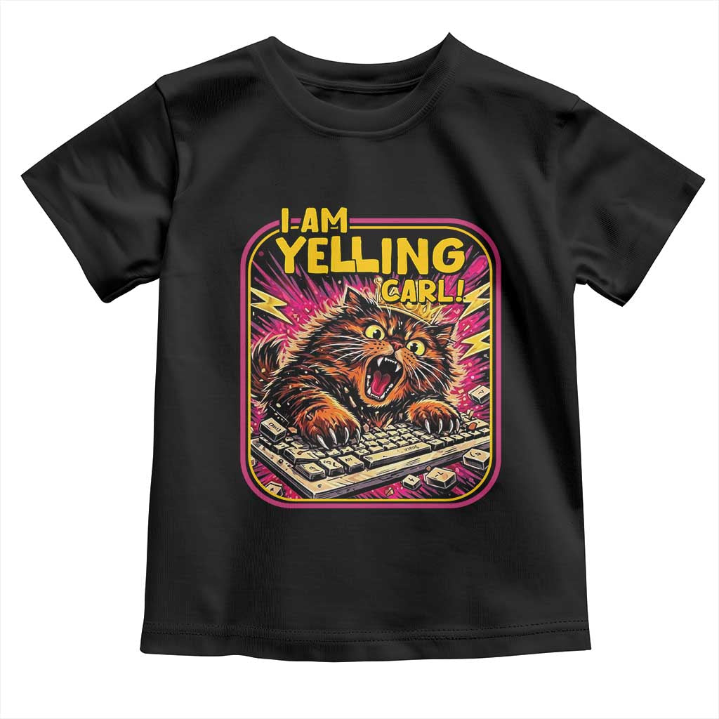 Funny I Am Yelling Carl Toddler T Shirt Screaming Donut Cat Meme