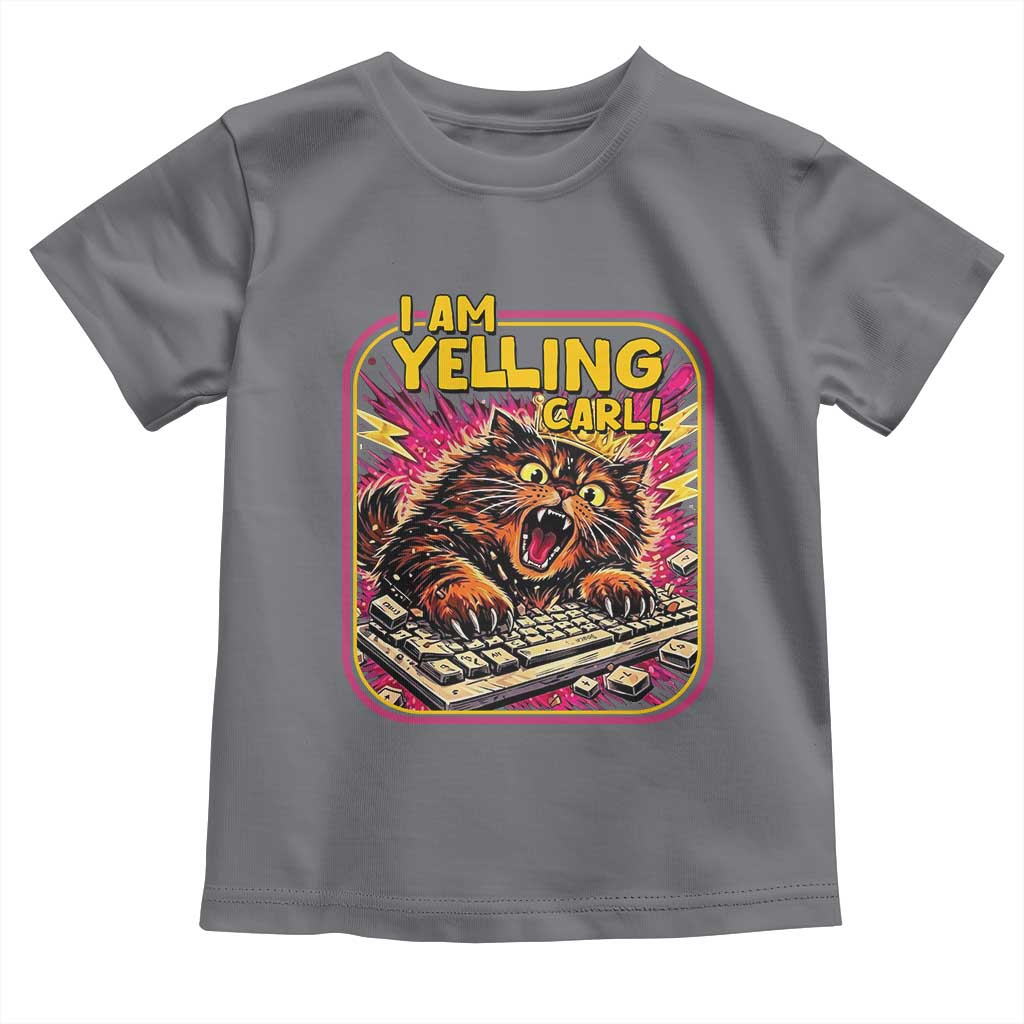 Funny I Am Yelling Carl Toddler T Shirt Screaming Donut Cat Meme