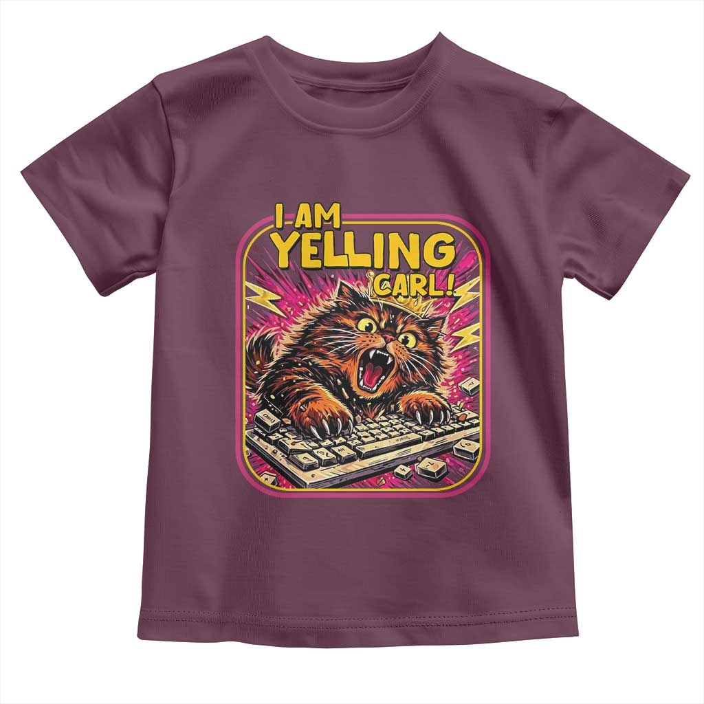 Funny I Am Yelling Carl Toddler T Shirt Screaming Donut Cat Meme