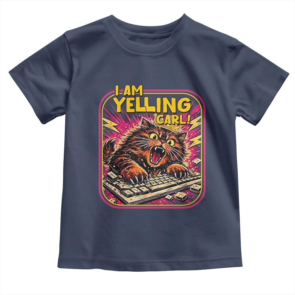 Funny I Am Yelling Carl Toddler T Shirt Screaming Donut Cat Meme
