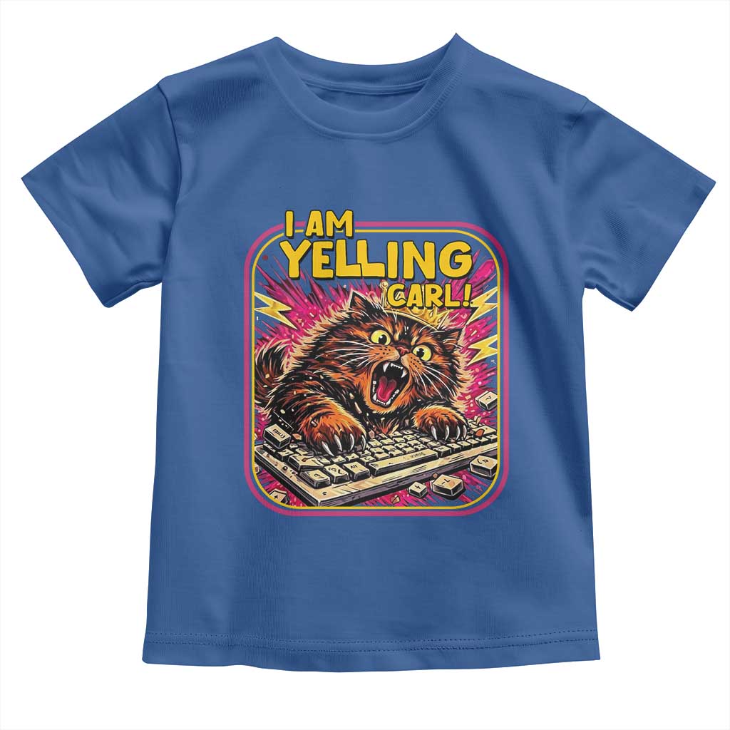 Funny I Am Yelling Carl Toddler T Shirt Screaming Donut Cat Meme