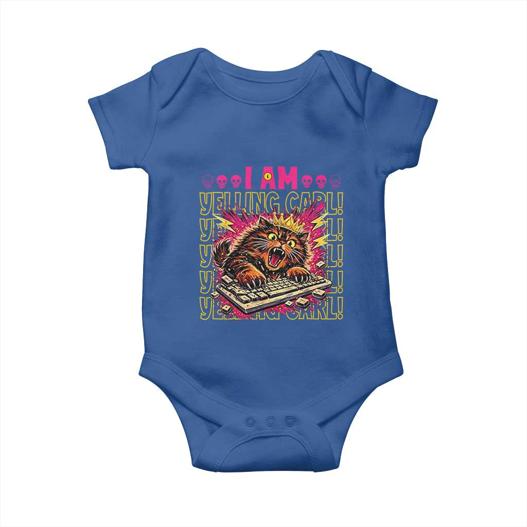 Funny I Am Yelling Carl Donut Cat Meme Baby Onesie
