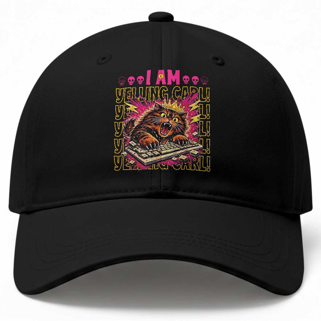 Funny I Am Yelling Carl Donut Cat Meme Baseball Cap