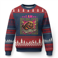 Funny I Am Yelling Carl Donut Cat Meme Ugly Christmas Sweater
