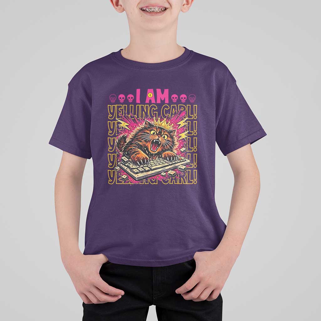 Funny I Am Yelling Carl Donut Cat Meme T Shirt For Kid