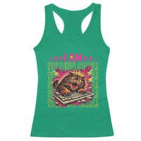 Funny I Am Yelling Carl Donut Cat Meme Racerback Tank Top