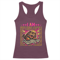 Funny I Am Yelling Carl Donut Cat Meme Racerback Tank Top