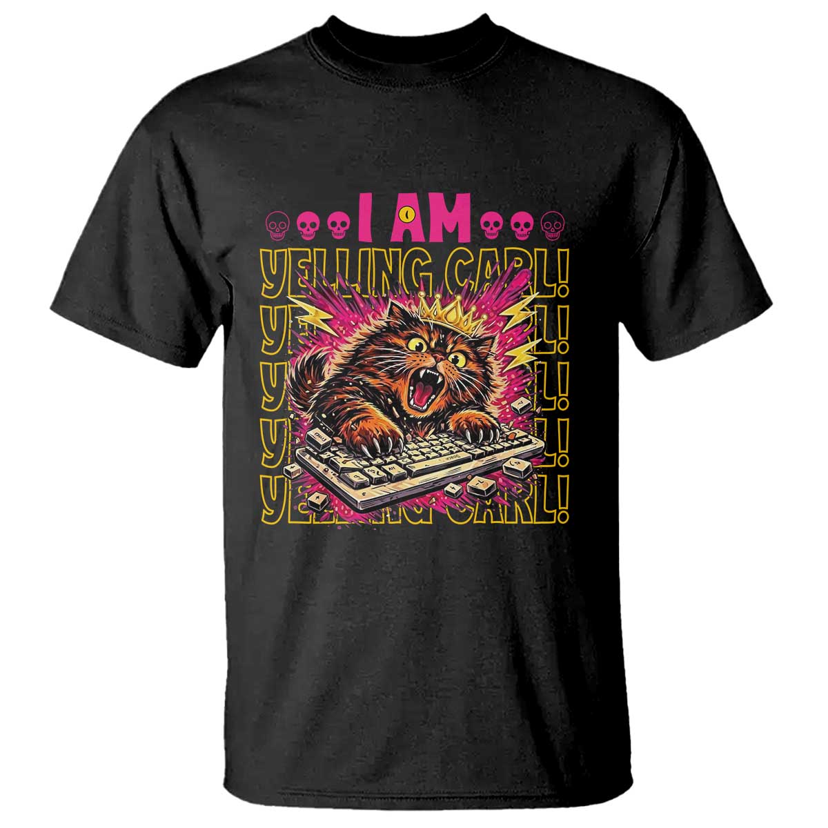 Funny I Am Yelling Carl Donut Cat Meme T Shirt