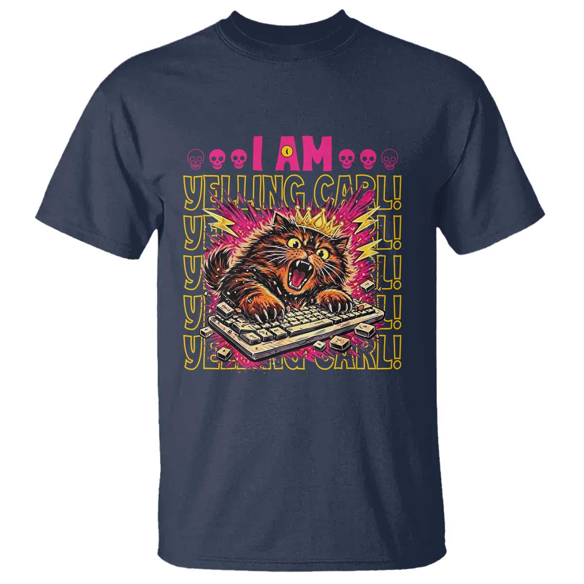 Funny I Am Yelling Carl Donut Cat Meme T Shirt