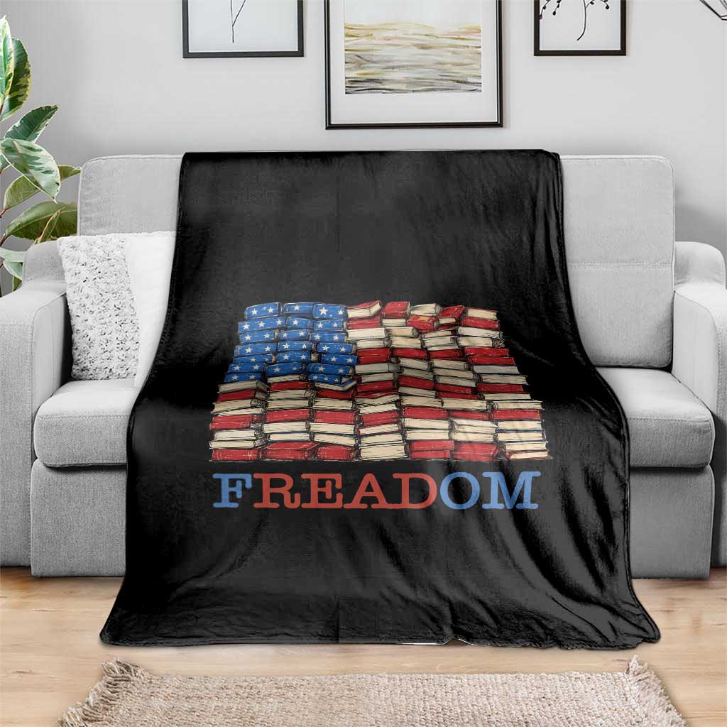 Freedom to Read Books Freadom Throw Blanket USA Flag Patriotic Library Book Lover
