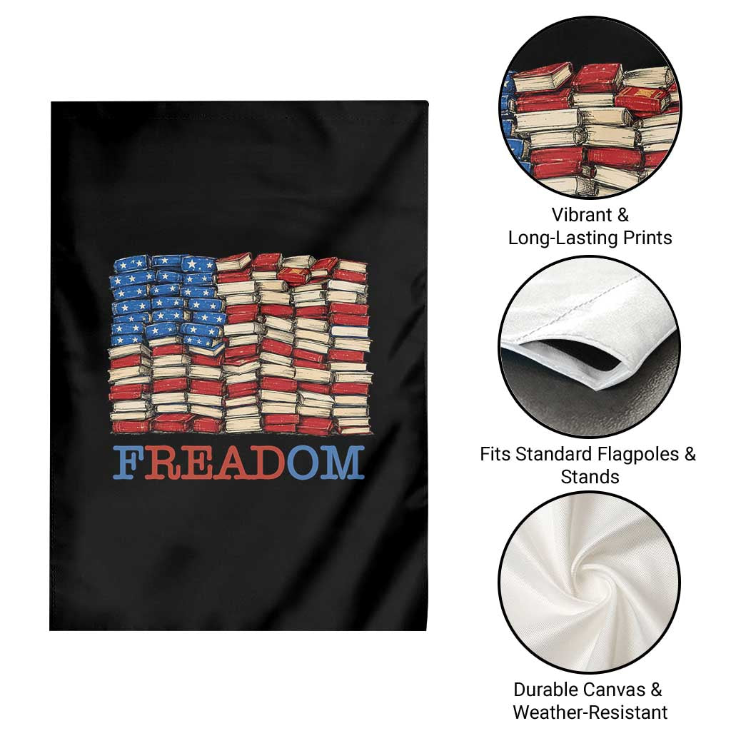 Freedom to Read Books Freadom Garden Flag USA Flag Patriotic Library Book Lover