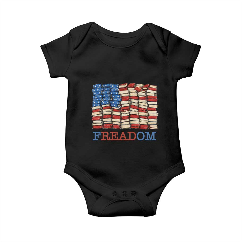 Freedom to Read Books Freadom Baby Onesie USA Flag Patriotic Library Book Lover