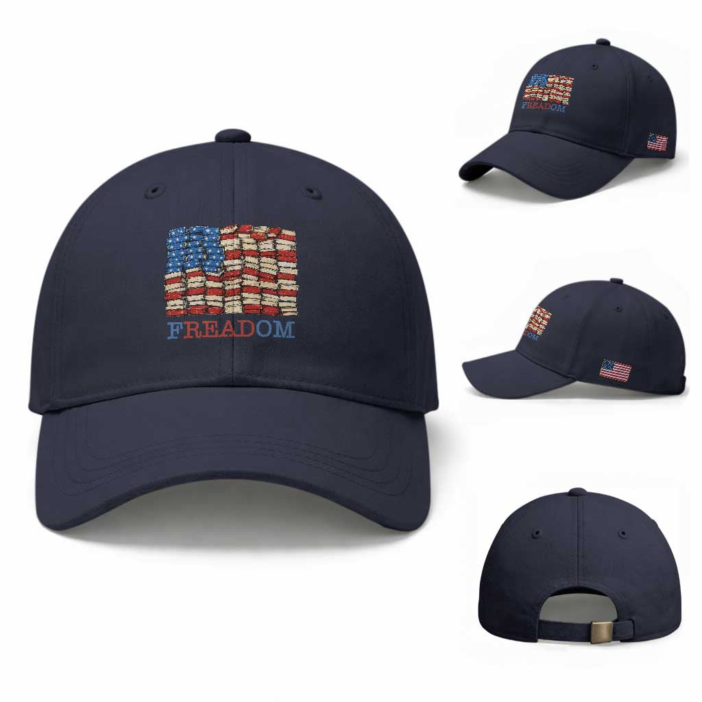 Freedom to Read Books Freadom Baseball Cap USA Flag Patriotic Library Book Lover