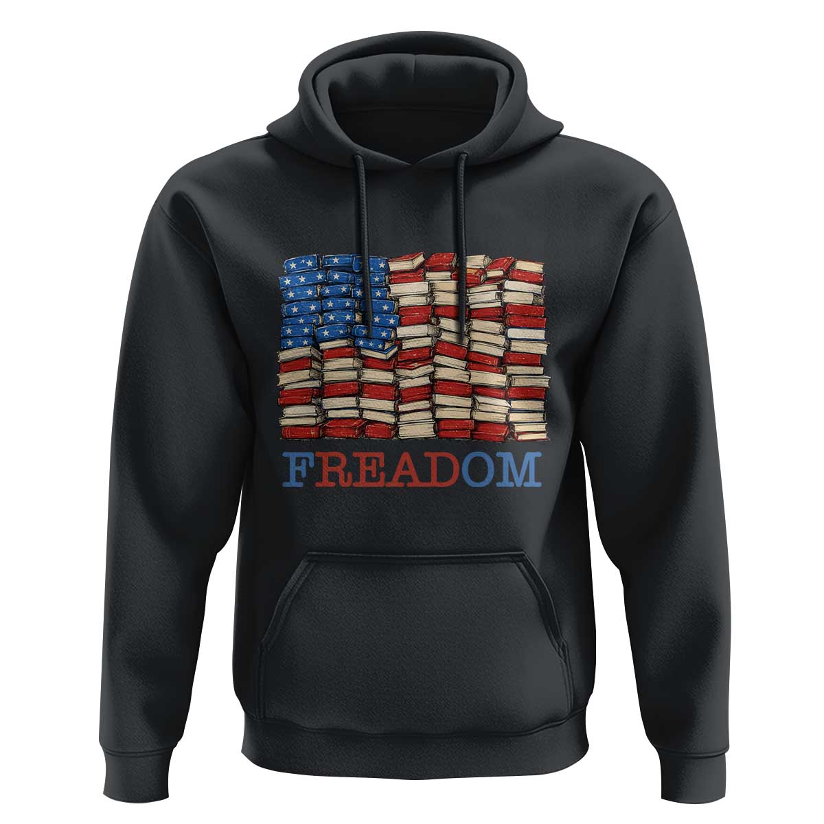 Freedom to Read Books Freadom Hoodie USA Flag Patriotic Library Book Lover