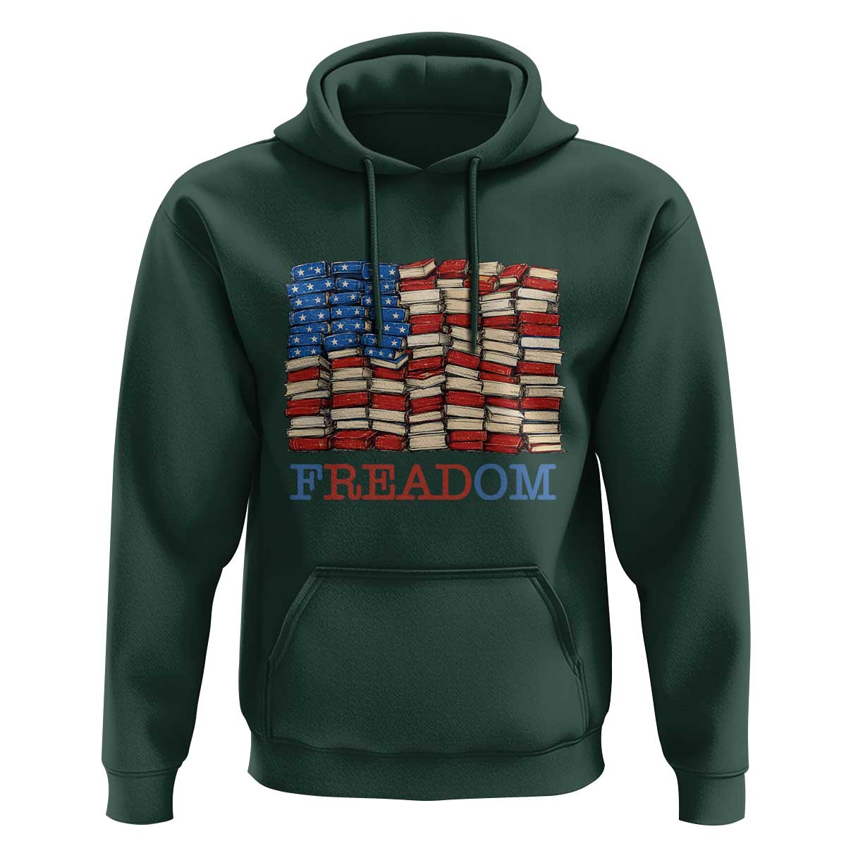 Freedom to Read Books Freadom Hoodie USA Flag Patriotic Library Book Lover