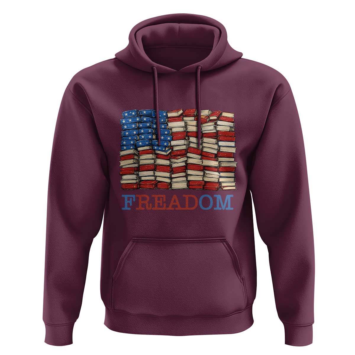Freedom to Read Books Freadom Hoodie USA Flag Patriotic Library Book Lover