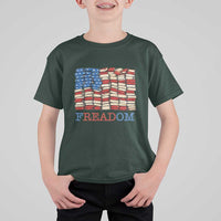 Freedom to Read Books Freadom T Shirt For Kid USA Flag Patriotic Library Book Lover