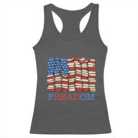 Freedom to Read Books Freadom Racerback Tank Top USA Flag Patriotic Library Book Lover