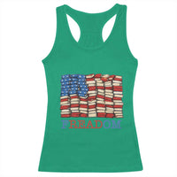 Freedom to Read Books Freadom Racerback Tank Top USA Flag Patriotic Library Book Lover