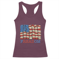 Freedom to Read Books Freadom Racerback Tank Top USA Flag Patriotic Library Book Lover