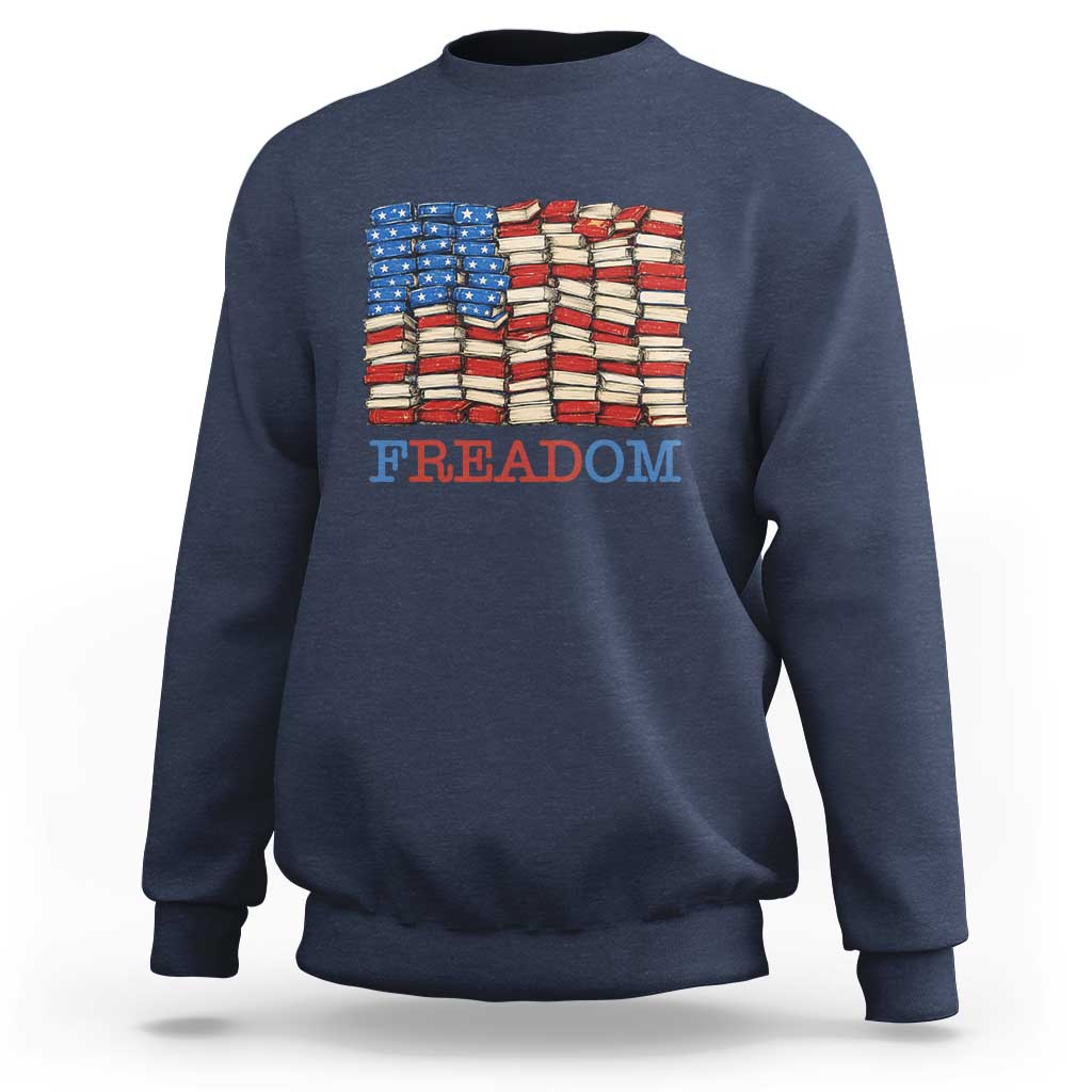 Freedom to Read Books Freadom Sweatshirt USA Flag Patriotic Library Book Lover