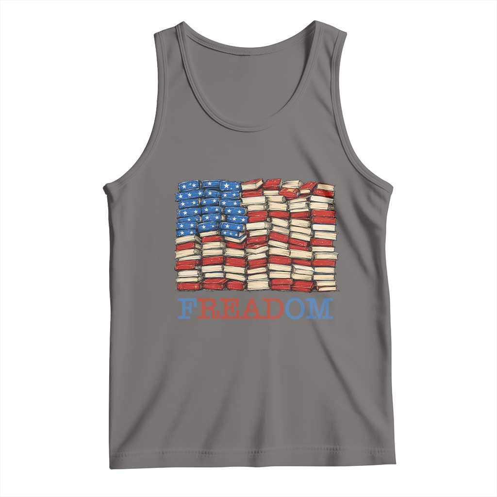Freedom to Read Books Freadom Tank Top USA Flag Patriotic Library Book Lover